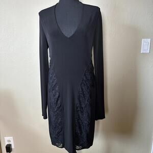 2013 Victoria’s Secret Black Lace Bodycon Dress — Long‑Sleeve Y2K Vintage